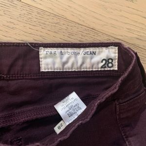 Rag and Bone skinny jeans - Plum Color, size 28